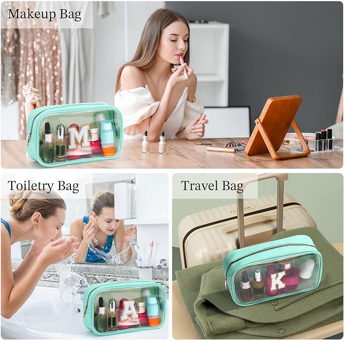 YOOLIFE Initial Clear Makeup Bag | Waterproof Large Travel Makeup Bag | - Image 4