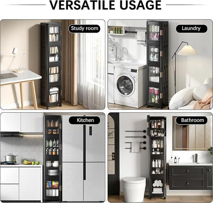 VECELO 4-Tier Tall Narrow Storage Cabinet - Image 6