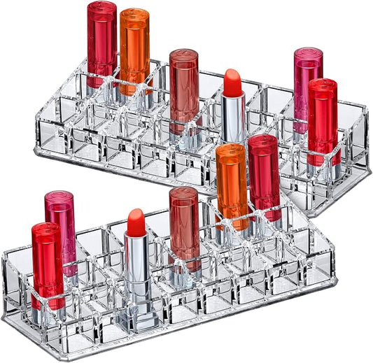 Amazing Abby - Glamour - 2-Pack 24-Slot Acrylic Lipstick Organizer, Lipstick by AmazingAbby