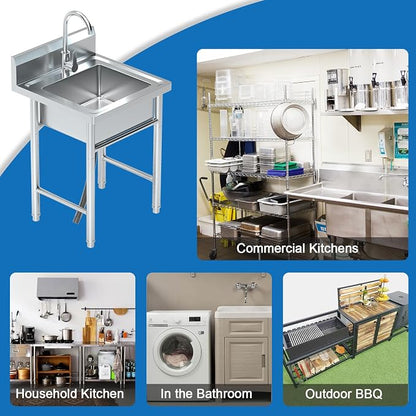 20''Stainless Steel Utility Sink - Image 6