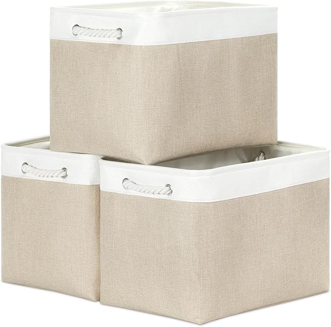 Bidtakay Large Storage Baskets for Organizing Fabric Closet Organizers Storage by BidtakayBaskets