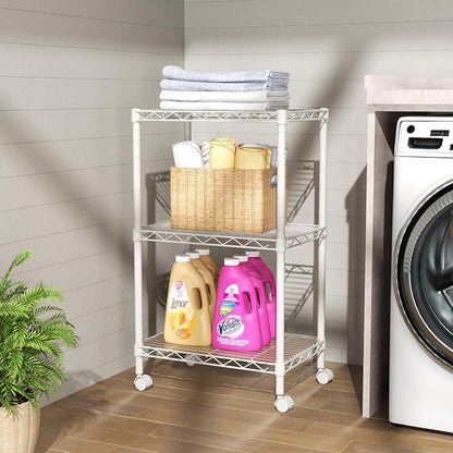 SINGAYE 3 Small Shelves Storage Shelf Wire Shelving Unit Metal Shelf Adjustable - Image 8