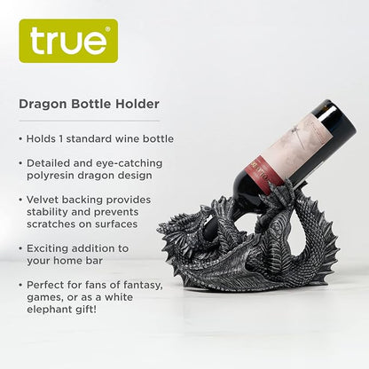 True 10143 Polyresin Dragon Wine Bottle Holder Decorative, Single Wine Bottle - Image 4