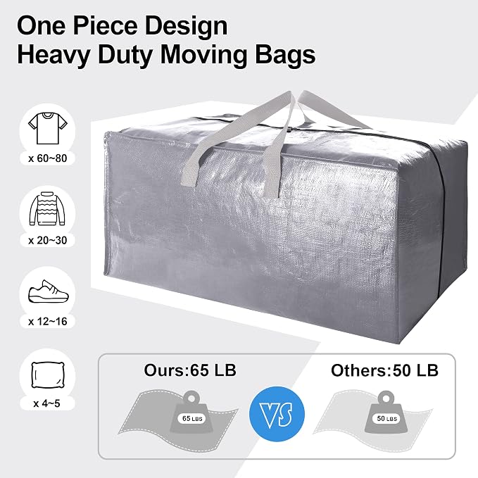 Heavy Duty Extra Large Moving Bags W/Backpack Straps - Image 5