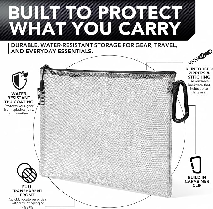 GOBAGS Air Production Large Clear Zipper Pouch – Cable Organizer & Travel Gear - Image 2