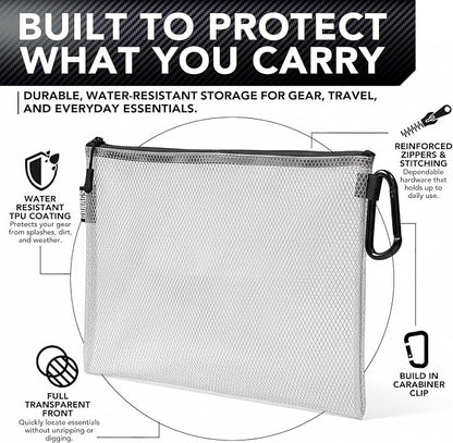 GOBAGS Air Production Extra-Small Clear Zipper Pouch – Cable Organizer & Travel - Image 2