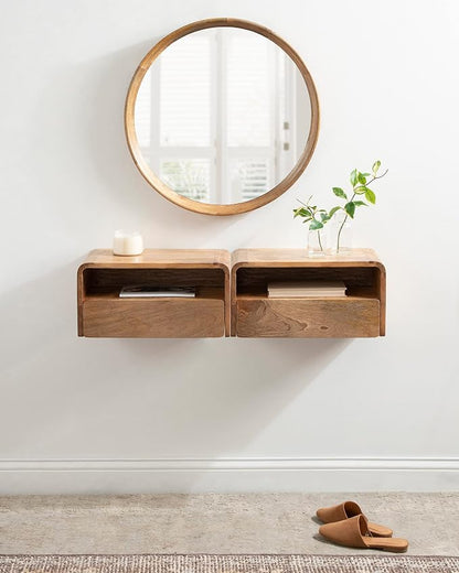 Kate and Laurel Kato Transitional Wood Floating Side Table - Image 4
