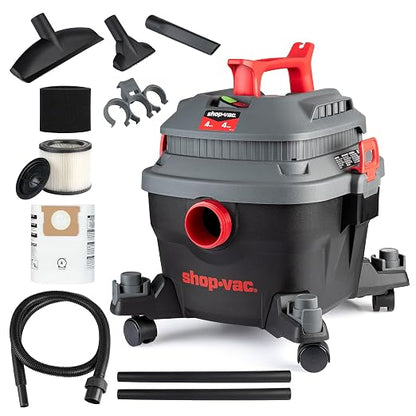 Shop-Vac 5430096 Wet/Dry Vacuum, 4 Gallon, 4 Peak HP, 1.25 Inch Diameter x 7 by Shop-Vac