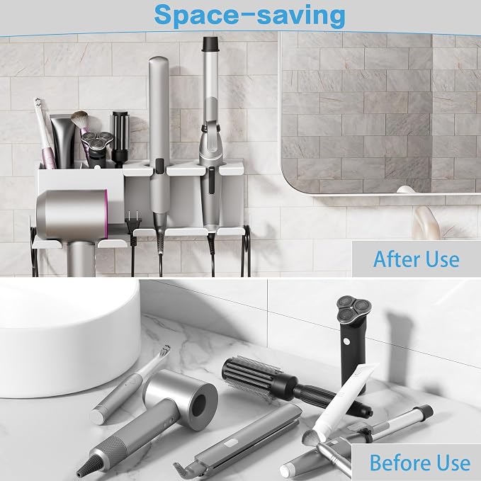 Hair Dryer Holder, Hair Tool Organizer Wall Mount, Metal Blow Dryer Holder - Image 4