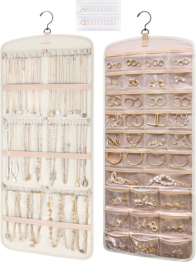 BAGSMART Hanging Jewelry Organizer, Necklace Holder Anti-tangle Earrings Rings by BAGSMART