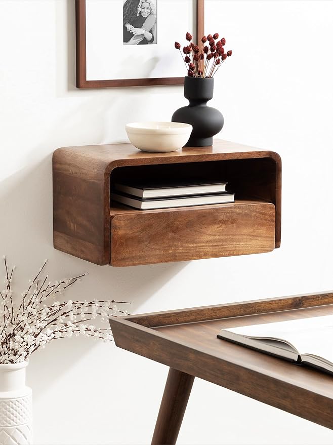 Kate and Laurel Kato Modern Wood Floating Side Table - Image 2
