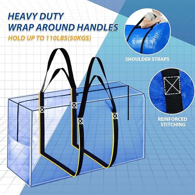 57 Gallon Extra Large Storage Bags, XXL Jumbo Large Moving Bags Heavy Duty - Image 2