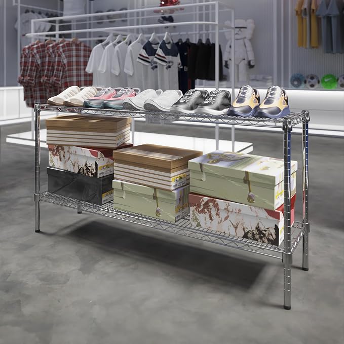 14" Deep x 54" Wide x 27" Height Wire Shelving Kit | 2-Tier | NSF Commercial - Image 2