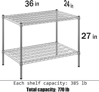 24" Deep x 36" Wide x 27" Height Wire Shelving Kit | 2-Tier | NSF Commercial - Image 3