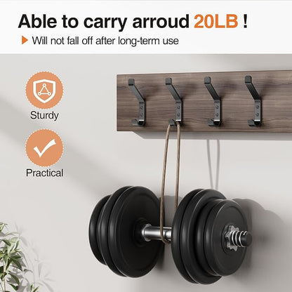 Coat Hooks Wall Mount for Hanging: 20LB Sturdy Hanger for Backpack, for Closet - Image 2