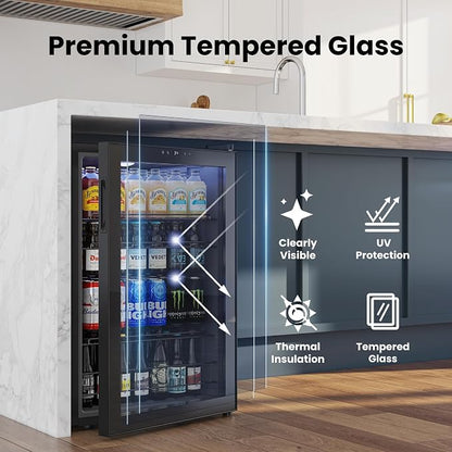 Yeego Beverage Refrigerator Cooler, 155 Cans Mini Fridge - Image 4