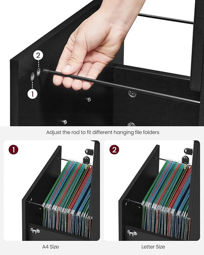 VASAGLE 2-Drawer File Cabinet, Locking Filing Cabinet - Image 3