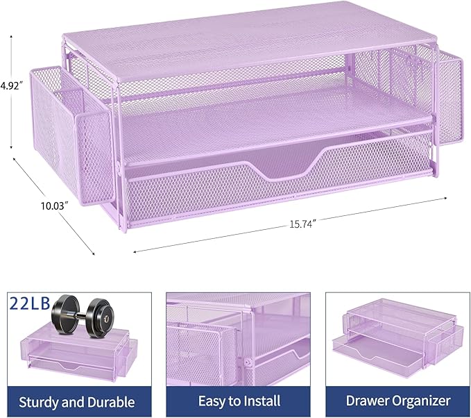 AUPSEN Computer Monitor Stands Riser，2-Tier Desk Organizers and Accessories - Image 4