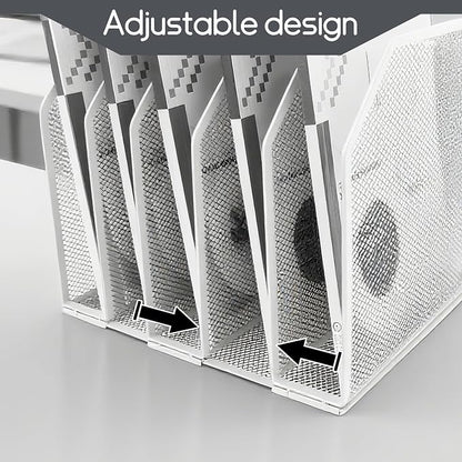 Adjustable Desk File Organizer, Detachable Office Folder Organizer, Compact - Image 2