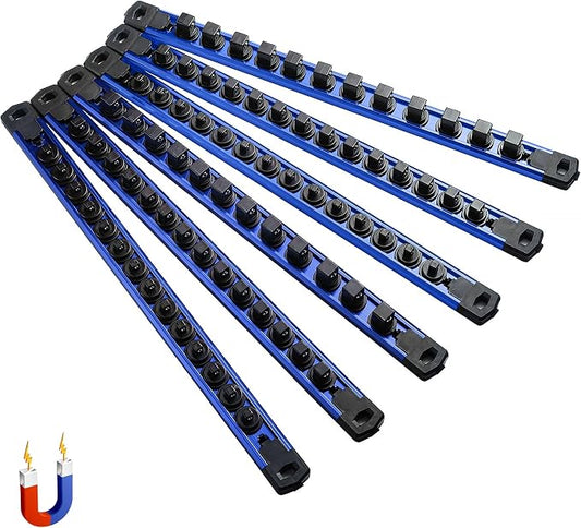 ALOANES 6-Piece Magnetic Rail Organizer, Heavy Duty Aluminum Rails, 360 Swivel by Aloanes