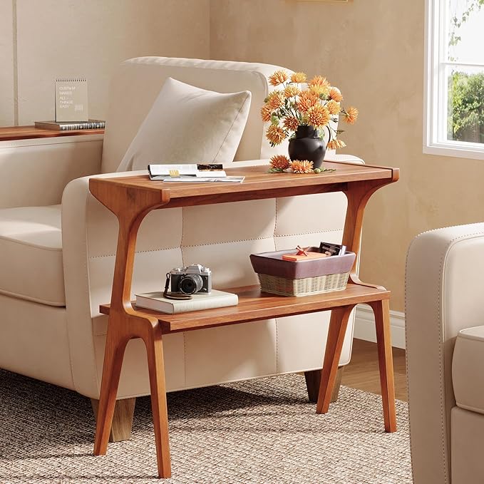 Solid Wood End Table, 2-Tier Side Table - Image 5