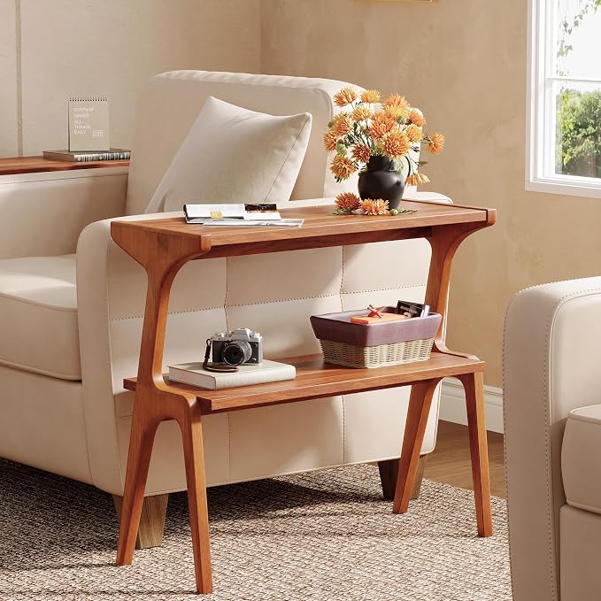 Set of 2 Solid Wood End Table, 2-Tier Side Table - Image 6