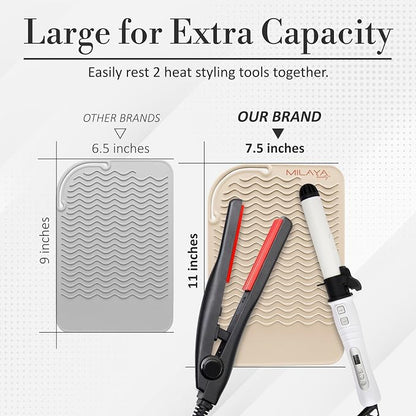 Vanity Accessories Heat Resistant Mat – Silicone Flat Iron & Curling Iron Holder - Image 5