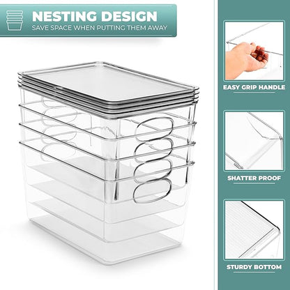 Sorbus Large Clear Plastic Bins - Image 6