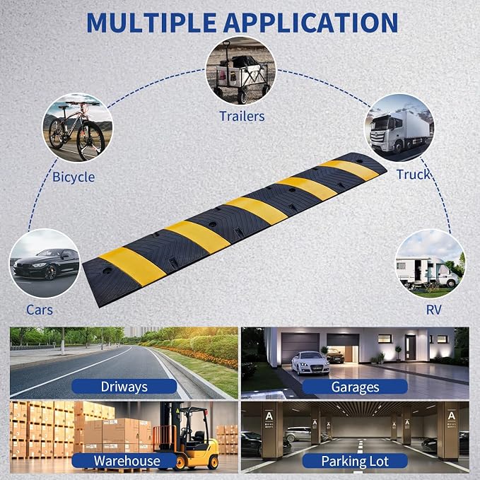 BESEA 6Feet Rubber Speed Bump, Road Parking, Parking Lot - Image 4