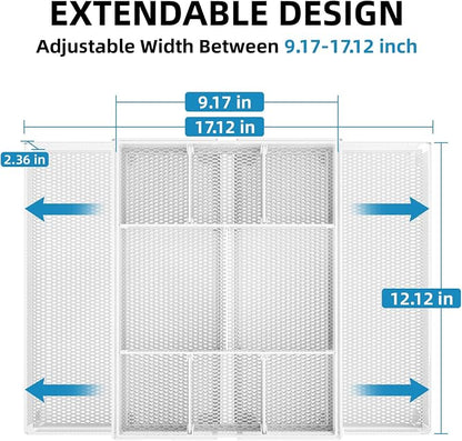 Marbrasse Expandable Desk Drawer Organizer, Mesh Drawer Organizer Tray - Image 2