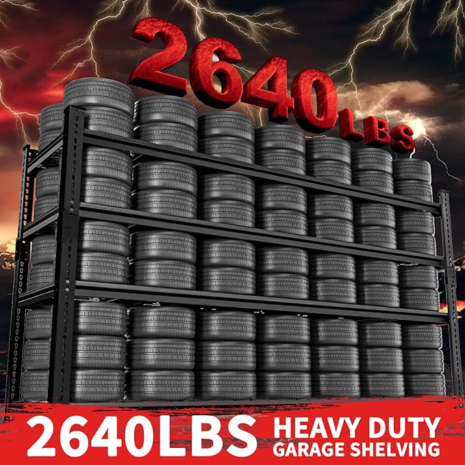 Storage Shelves 4PCS, Garage Shelving Heavy Duty 2640LBS Capacity, 4 Tier - Image 4