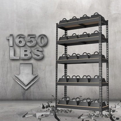 WORKPRO 5-Tier Steel Shelving Unit-Black, 27-2/5”W x 11-7/10”D x 60”H, - Image 2