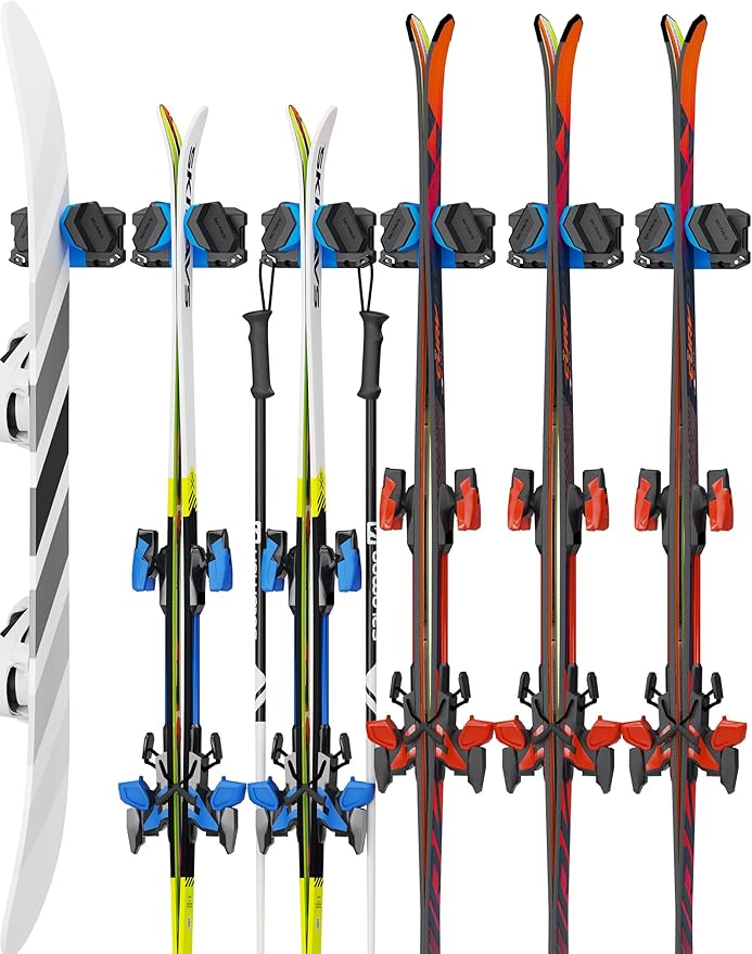 Ski & Snowboard Wall Rack, Ski Wall Mount & Ski Rack Wall Mount by SkifavsSkiWallMount