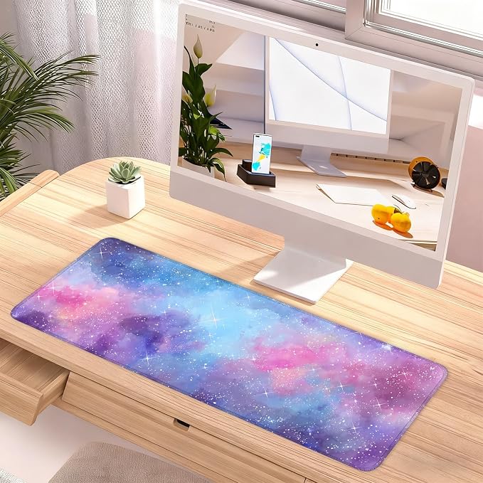 Galaxy Mouse Pad Large, Extended Gaming Desk Mat – 31.5 x 11.8 in – Watercolor - Image 2