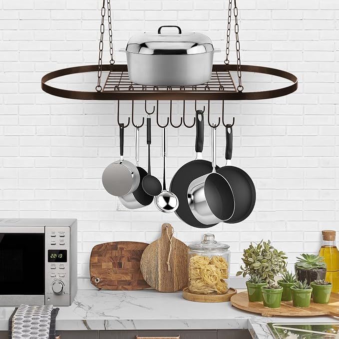 Sorbus Pot and Pan Rack for Ceiling 31" - Image 2