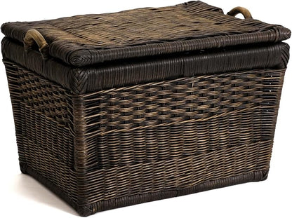 The Basket Lady Lift-Off Lid Wicker Storage Basket, 20 in L x 15 in W x 14 in H by TheBasketLady