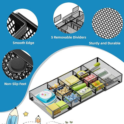 Marbrasse Expandable Desk Drawer Organizer, Mesh Drawer Organizer Tray - Image 6