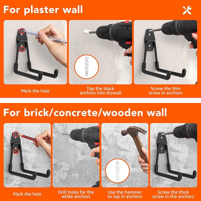 42 Pack Garage Hooks with Anti-Slip Coating Heavy Duty Wall Mount Hooks - Image 4