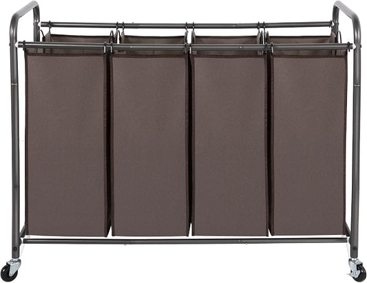 STO STO Laundry Sorter 4 Section, 4 Bag Laundry Hamper, Rolling Laundry Cart by STOSTO