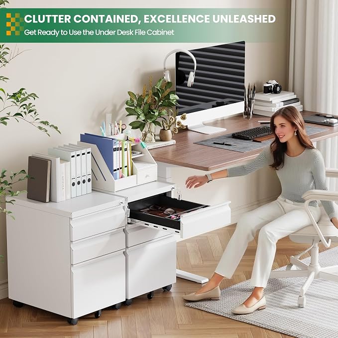 3 Drawer Mobile File Cabinet - Image 6