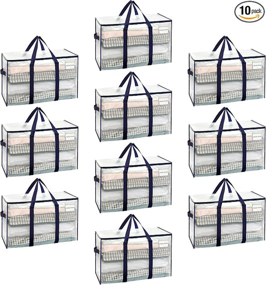 VENO 10 Pack Moving Bags and Large Christmas Storage Bins by Veno