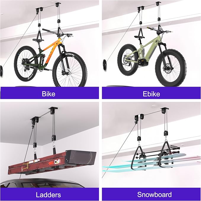 Bike Hoist, Heavy Duty Ebike Lift Pulley System - Image 7