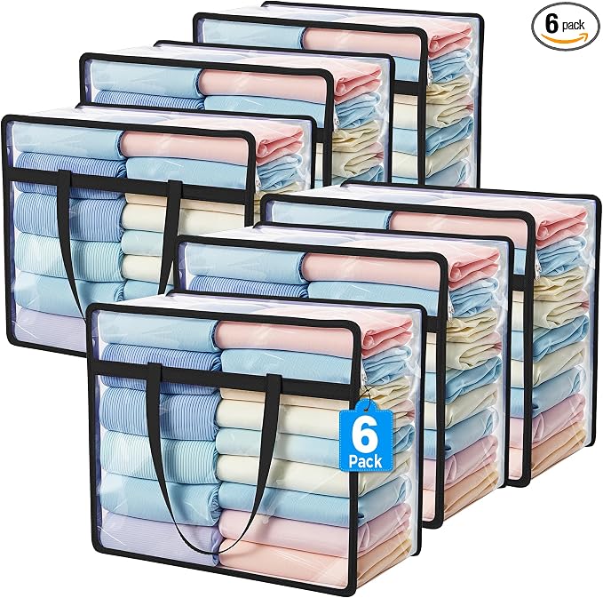Budding Joy 6 Pack Clear Zippered Storage Bags by BuddingJoy-BuildaJoyfulLifeforYou