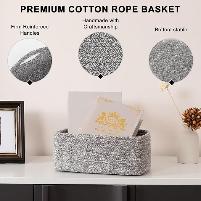 4 Pack Small Storage Shelf Baskets - Image 6