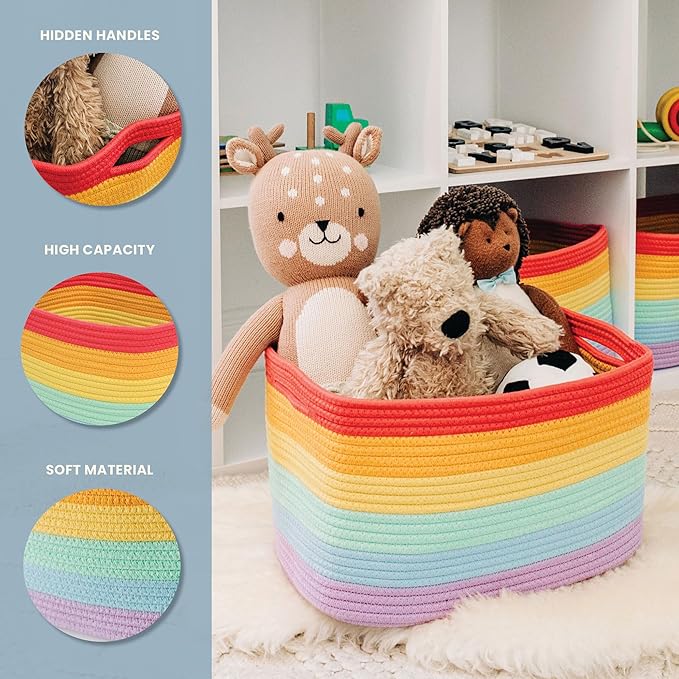 OrganiHaus Rainbow Woven Storage Baskets - Image 3