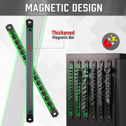 ALOANES 6-Piece Magnetic Socket Organizer, Heavy Duty Aluminum Socket Rails - Image 5