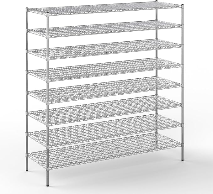 24" Deep x 72" Wide x 74" Height Wire Shelving Kit | 8-Tier | NSF Commercial by Regal+Altair