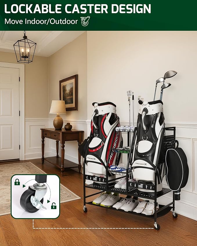 Mythinglogic Golf Bag Storage Organizer, Extra Large Golf Storage Stand - Image 6