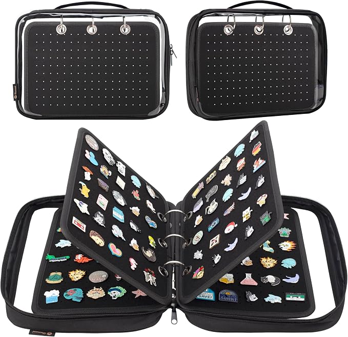 Enamel Pin Display Pages Pin Carrying Case, Pins Collection Storage Organizer by PACMAXI