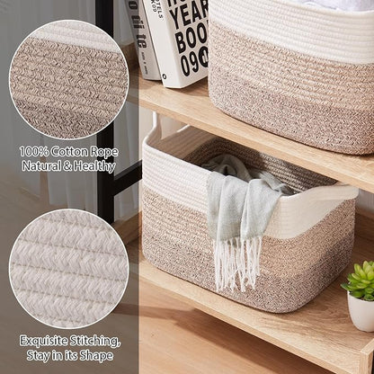 Storage Basket for Organizing, Woven Baskets for Storage, Rectangle Decorative - Image 4